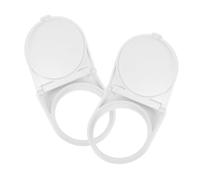 SEWACC 2pcs Washing Machine Button Guard Cover White Plastic round Flip Top Adhesive Protective Lid Prevents Accidental Press Safety Protection for Rental Homes and Public Laundries