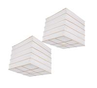 SEWACC 2pcs White Foldable Square Paper Lampshades Pendant Ceiling Light Shades Decorative Paper Lamp Covers for Japanese Style Floor and Table Lamps