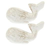 SEWACC 2pcs White Whale Wardrobe Handles Ocean Theme Cast Iron Cabinet Pulls for Drawer Door Nautical Style Furniture Hardware Replacement