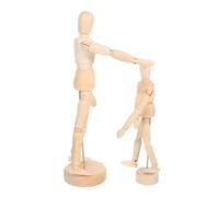 SEWACC 2pcs Wooden Artists Manikins with Articulated Limbs and Locking Joints Portable Human Figure Models for Painting Sketching DIY Wooden Figures for Art Students and Hobbyists