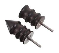 SEWACC 2Pcs Wooden Leather Burnishing Tool Ergonomic Edge Burnisher for Handicraft Artwork Speed Electric Polishing Stick for DIY Leather Craft Polishing Heads for Various Coarseness