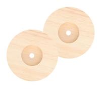 SEWACC 2pcs Wooden Round Table Lamp Base Solid Rubberwood DIY Light Stand with Wire for Bedroom Living Study Office Rustic Decor