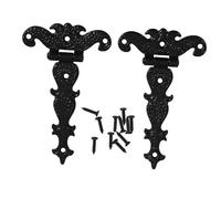 SEWACC 2pcs Zinc Alloy Shaped Antique Black Door Hinges Heavy Duty Cabinet Replacement for Household Doors Windows Wardrobes with Easy Installation