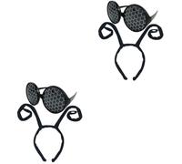 SEWACC 2sets Black Bug Antenna Headband with Sunglass Style Party Cosplay Accessories for Women Halloween Costume Decoration