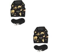 SEWACC 2sets Bunny Print Small Pet Vest Harness with Pulling Rope Leash for Rabbits Easter Costume Soft Chest Strap for Small Pets