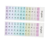 SEWACC 2Sheets English Keyboard Stickers Replacement Decals for Laptop Keyboards Easy to Apply Remove for Language Learning Compatible with Various Layouts