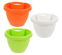SEWACC 3 Pcs Drain Pipe Flower Pots Hanging Planters with Humanity Design Plastic Material Convenient to Move and Clean for Home Decoration and Table Use Random Color