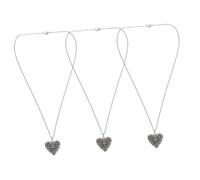 SEWACC 3 Pcs Heart Shape Oil Diffuser Pendant Necklace Luminous Hollow Out Perfume Container Case for DIY Aromatherapy Jewelry Durable Solid Holder Mixed Colors