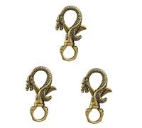 SEWACC 3 pcs Vintage Brass Dragon Key Chain Clasp with Swivel Trigger Buckle Lightweight Durable Metal Key Holder for Belts Antique Style Carabiner Clip for Easy Access and Secure