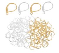 SEWACC 300pcs French Wire Earring Hooks Lightweight Elastic Clasp Dangle Earring Findings for DIY Jewelry Making Gold Silver Tone Comfortable All-Day Wear
