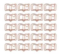 SEWACC 30pcs Book Shape Paper Clips, Cute Small Paperclips Funny Metal Bookmark Note Clips Mini Page Marker for Office School Wedding Invitation Party Planner