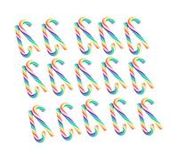 SEWACC 30pcs Christmas Cane Ornaments Polymer Clay Canes for DIY Phone Shell Accessories Fake Decorative Stick Props for Candy Bulk Candy Random Color
