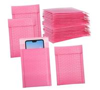 SEWACC 30pcs Pink Bubble Mailers Self Sealing Padded Envelopes for Small Business Packaging Tear Resistant Bubble Pouches for Jewelry Cards Keys Bright Color Mailer Bags
