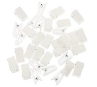 SEWACC 30Pcs Transparent Self Adhesive Plastic Spring Clips for Wall Hanging Photos and Tapestry Thick Acrylic Card Holders and Wear Resistant Easy Peel and Stick Smooth Surfaces