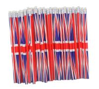 SEWACC 36pcs Pencil with Eraser Toppers British Union Jack Flag Wood Pencils for Classroom Writing Party Bag Stationery Supplies Smooth Writing Tools for Students and Office Use