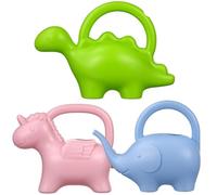 SEWACC 3pcs Animal Watering Can with Ergonomic Handle Plastic Indoor Outdoor Garden Sprinklers for Unicorn Dinosaur Elephant Design Blue