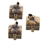 SEWACC 3pcs Antique Copper Wish Box Charms Openable Vintage Flower Carved Pendants for DIY Jewelry Making Necklaces Bracelets Keepsake Treasure Chest Gifts
