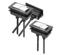 SEWACC 3pcs Black Rectangular Dual Flush Toilet Button Replacement, Plastic Toilet Tank Push Button Pusher for Standard Bathroom Cisterns