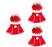 SEWACC 3pcs Christmas Pet Costume Set for Cats and Dogs S Includes Red Crown Headdress and Festive Cloak Adorable Holiday Outfit for Cats and Party Cloak