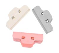 SEWACC 3Pcs Diamond Drawing Clips Multi-Functional Plastic Fixing Clamps for Embroidery Cross-Stitch Dust Protection in Pink Grey Beige