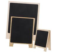 SEWACC 3Pcs Double Sided Small Chalkboard Signs with Wood Base Stable Freestanding Blackboard for Desk Decor Weddings Restaurants Cafes Buffet Tables Erasable Writing Board