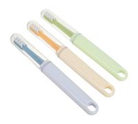 SEWACC 3pcs Dual Headed Dog Toothbrush Set with Abs and TPR Material, Portable Design Preventing Soft Tissue Injury, for Home Use and Travel, Suitable for Cats and Most Pets