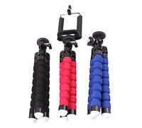 SEWACC 3pcs Flexible Sponge Octopus Tripod Mobile Phone Holder Lightweight Phone Mount Stand for Travel Selfie Compatible with Smartphones Black Red Blue