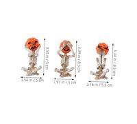 SEWACC 3pcs Halloween Pumpkin Skeleton Figurines No Evil Meditation Mini Skeleton Decor Set for Table Shelf Party Favors Unique Spooky Home Decoration