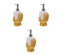 SEWACC 3pcs Halloween Soap Dispenser Creepy Hand-held Heart Shape Liquid Soap Pump Bottles Gold Skeleton Zombie Bathroom Decor Spooky Countertop Accessories for Haunted House