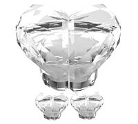 SEWACC 3pcs Heart-Shaped Toilet Flush Button Pusher Tool for Long Nails Toilet Tank Push Button Replacement with Opener Function Transparent Bathroom Accessory