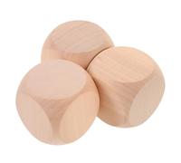 SEWACC 3pcs Large Blank Wooden Dice for Crafting DIY Games and Party Unfinished Natural Cubes for Painting Fine Motor Skill Development Family Fun Activity Blocks