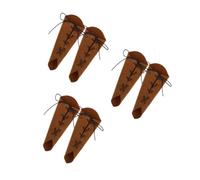 SEWACC 3pcs Medieval Arm Bracers Brown Flannelette Adjustable Lace up Fit Armband Reducing Slippage Retro Steampunk Fusion Design for Historical Reenactments and Cosplay