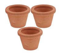 SEWACC 3pcs Mini Ceramic Succulent Pots Drainage Holes - Tiny Red Clay Flower Planters for Indoor Plants, Desk, Window Sill, Suitable for Cactus, Herbs, and Home Office Decor