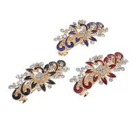 SEWACC 3pcs Multi-layer Peacock Pattern Crystal Hairpin Set Zinc Alloy Bride Hair Decor Wedding Hair Accessories for Women Bridal Headdress