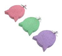 SEWACC 3Pcs Parrot Perch Stand Bird Cage Platform with Paw Grinding Stick for Parakeets and Conures, Animal Chew for Beak Shaping and Training, Colorful Pink Green Purple