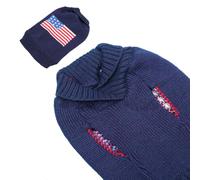 SEWACC 3pcs Pet Dog Sweaters American Flag Winter Warm Knit Clothes Christmas Puppy Apparel Cozy Soft Fashionable Holiday Outfit