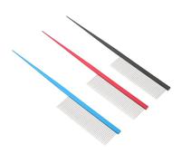 SEWACC 3pcs Pet Stainless Steel Comb for Dogs Dog Comb Long Pointed Tail Design Stainless Steel Grooming Brush for Hair Removal Suitable for Grooming Cats and Long Curly Hair