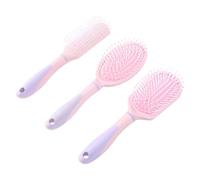 SEWACC 3pcs Pink Hair Comb Set with Anti-Static Massage Hairdressing Brushes for Scalp Relaxation and Fatigue Relief, Portable Styling Tools for Women and Men