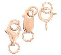SEWACC 3pcs Rose Gold Lobster Clasps and Jump Rings for Necklace Connecting Buckles DIY Jewelry Making Accessories Material Craft Supplies