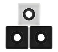 SEWACC 3pcs Square Microphone Flag Set with Abs Stand Logo Cube, Portable Mic Logo Station for Interview, Live Broadcasts and Podcast Microphone Accessories