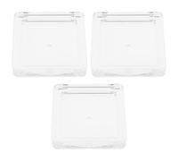 SEWACC 3pcs Square Single Layer Plastic Makeup Case for Blush and Concealer with Versatile Storage, for Daily Makeup Routines and Travel