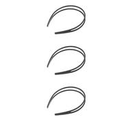 SEWACC 3pcs Two-tier Design Hairband for Women, Black Plastic Hairband with Anti-slip Feature, Portable Hair Fixing Headband Suitable for Daily Use and Face Washing