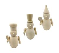SEWACC 3pcs Wooden Nutcracker Dolls Unfinished DIY Craft Figures Small Miniature Models for Christmas Family Fun Holiday Decorations and Painting Activity
