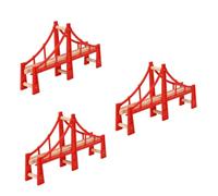 SEWACC 3pcs Wooden Raised Bridge Train Track Set for Boys Railway Expansion Compatible with Classic Train