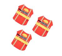 SEWACC 3sets Adjustable Orange Pet Engineer Costume with Cap and Tools Decorative Dog Vest for Puppies Construction Worker Outfit for Halloween Cosplay and Parties