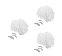 SEWACC 3sets Short White Scientist Wig with Mustache and Eyebrows Crazy Professor Cosplay Costume Accessories for Halloween and Role Play