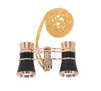 SEWACC 3x25 Metal Night Binocular Glasses Chain for Adults, Wide-angle Mini Telescopes for Opera, Concert and Outdoor Low Light Viewing, Black