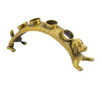SEWACC 4-Hole Zinc Alloy Wine Stopper Stand Smooth Rounded Edges, Decorative Golden Bottle Stopper Holder for Dining Tables and Interior Decoration, Practical Retro Style Storage Rack