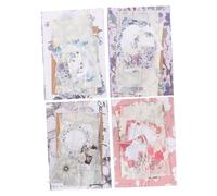 SEWACC 4 Packs Retro Floral Stickers for Scrapbooking DIY Journal Decoration Self Adhesive Vintage Paper Decals with Colorfast Patterns for Notebook Planner Greeting Cards Craft