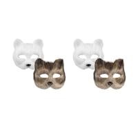 SEWACC 4 Pcs Fox Mask for Themed Parties and Stage Performance, Sturdy Lint Material with Eye and Nose Holes for Improved Visibility, Chic and Beautiful Look Blank Mask for Women